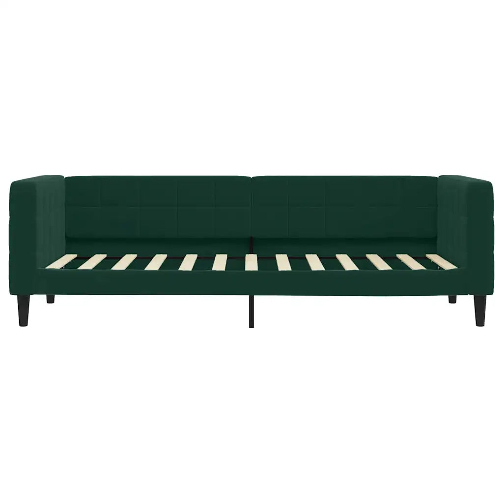 Divano Letto con Letto Estraibile Verde Scuro 80x200cm Velluto 3196686