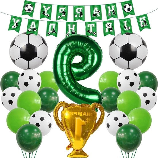 Palla da Calcio Verde per 9° Compleanno Ragazzo - Decorazione di Compleanno per Bambini