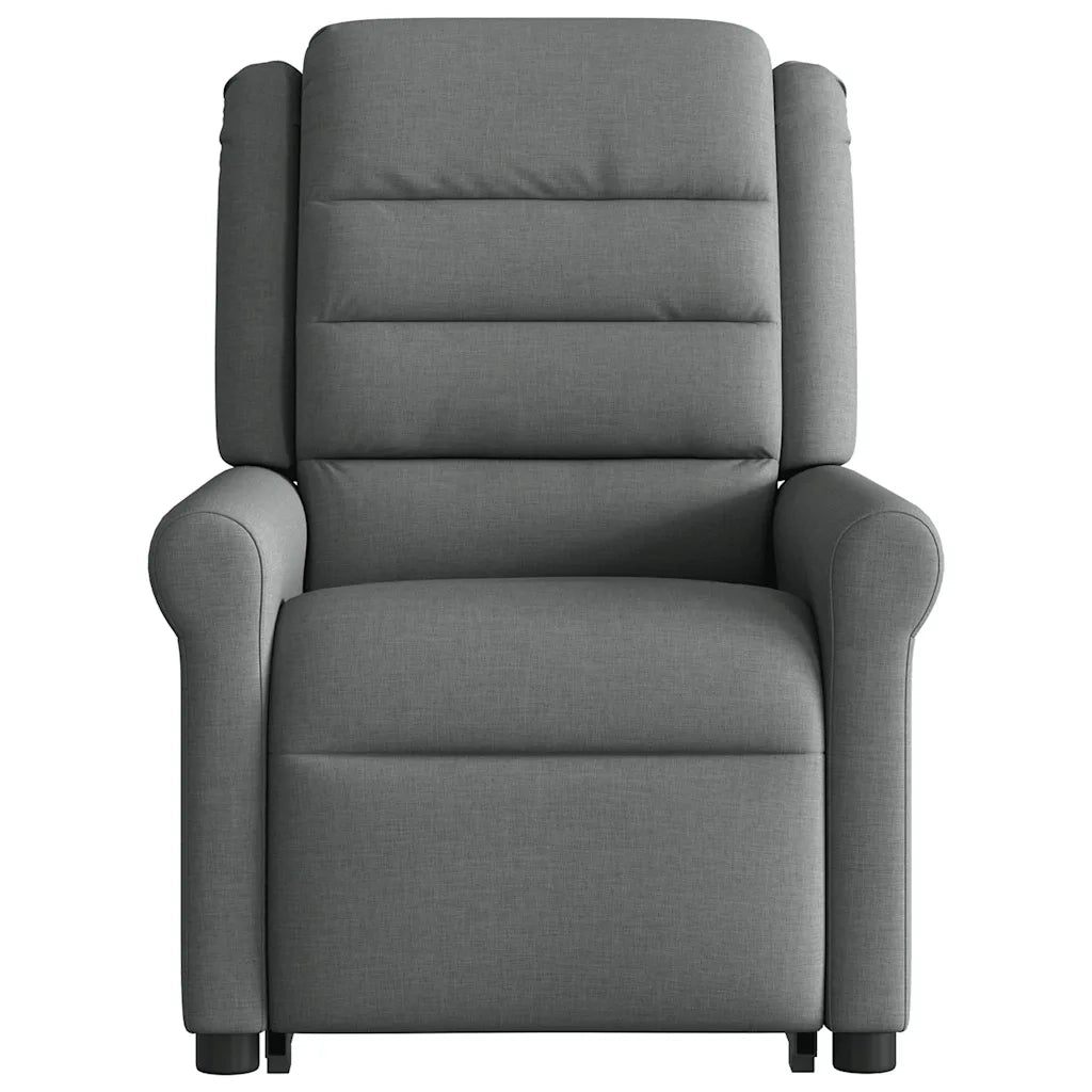 vidaXL Poltrona Alzapersona Reclinabile Elettrica Grigio Scuro Tessuto