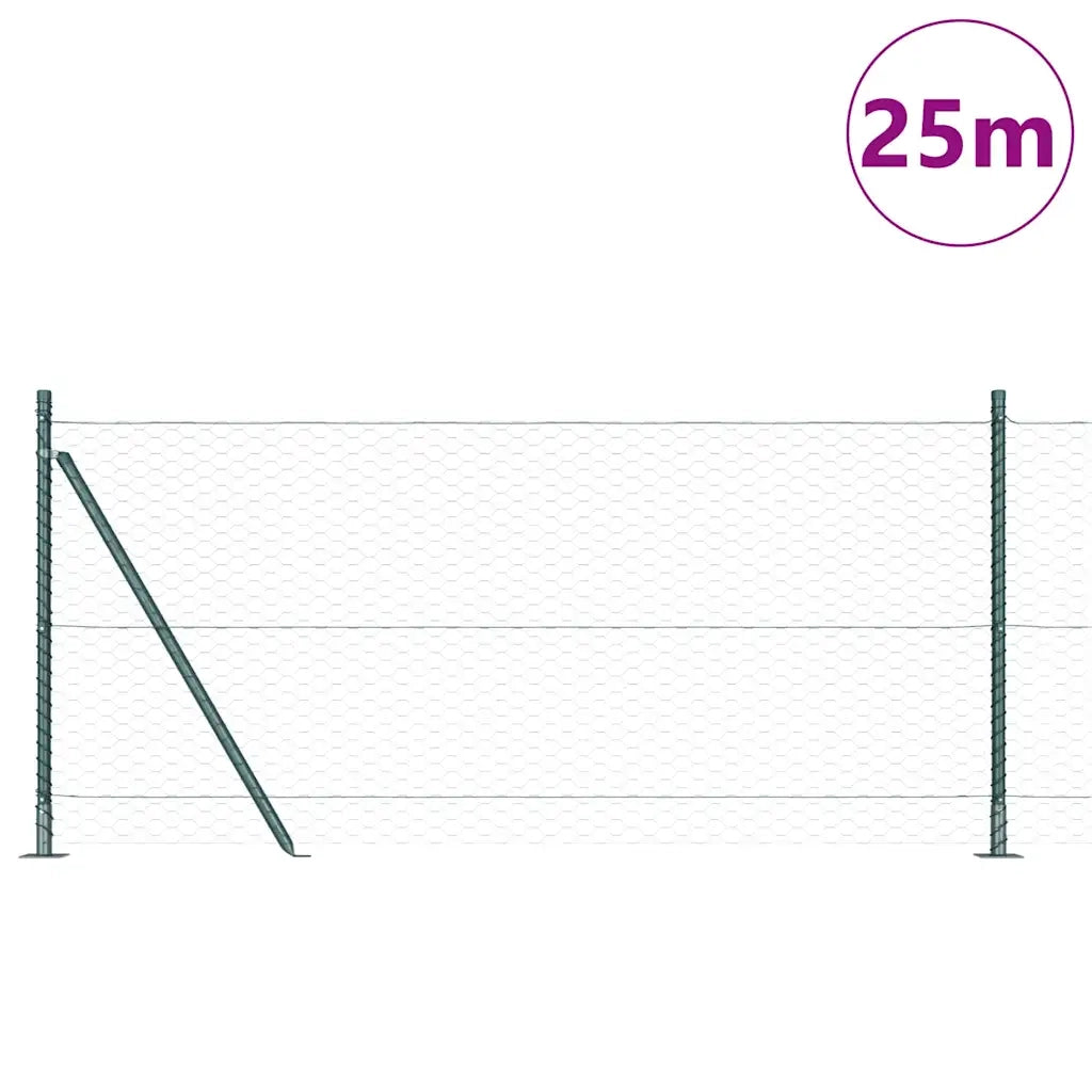 Palo della recinzione Verde 25 x 1 m (rete 36 mm) Acciaio