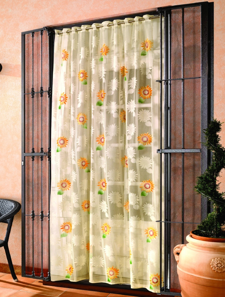 TENDA ZANZARIERA GIRASOLE CON ASOLE E PIOMBO cm. 145/150x250 col. Panna