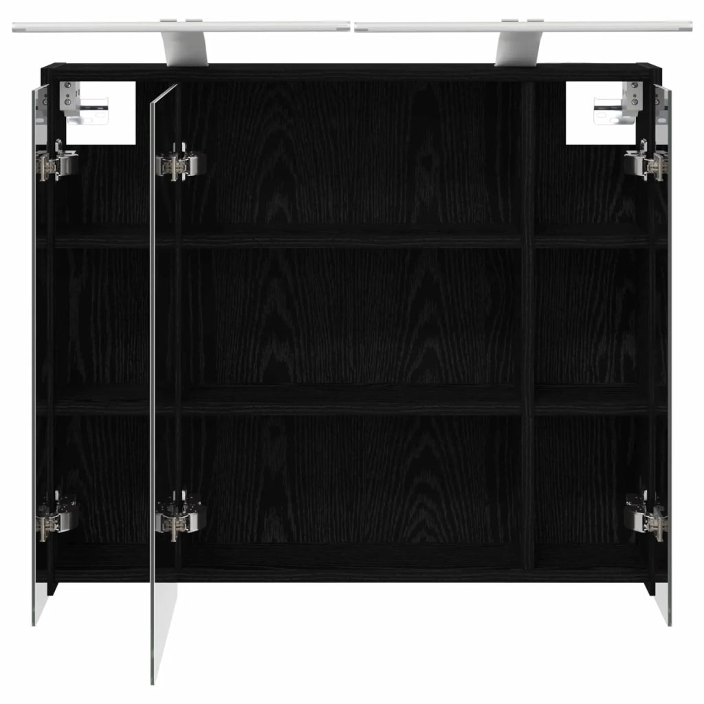 Mobiletto per specchio da bagno Rovere Nero 73,5 x 16 x 62,5 cm 889176