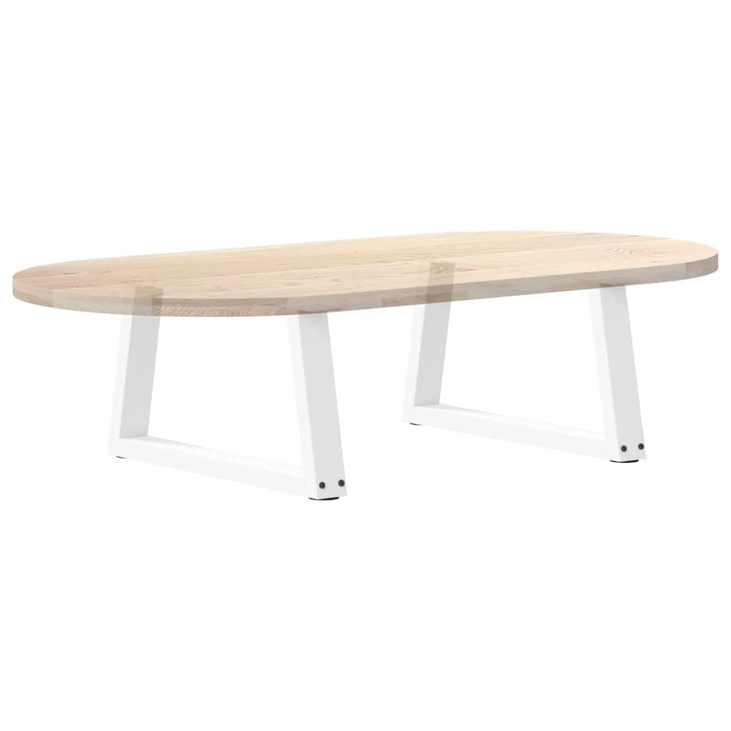 Set di 2 gambe per tavolino da caffè a forma di V 70 x 31 cm con piedini regolabili design moderno acciaio bianco 02_0056833