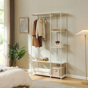 Guardaroba Aperto Verdfjorg con Vano Appendiabiti e 5 Scomparti 200 x 110 x 40 cm - Bianco [en.casa]