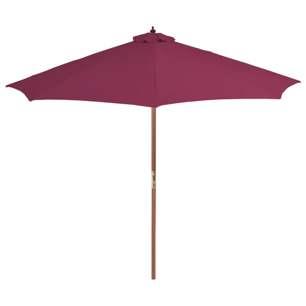 Ombrellone da Esterni-Ombrello da giardino con Palo in Legno 300 cm Rosso Bord¨°