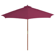 Ombrellone da Esterni-Ombrello da giardino con Palo in Legno 300 cm Rosso Bord¨°