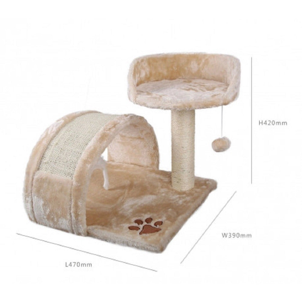 Trade Shop - Tiragraffi Nobleza Houseboat 2 Piani Con Cuccia Morbida 49 X 42 X 42 Cm Gatti -