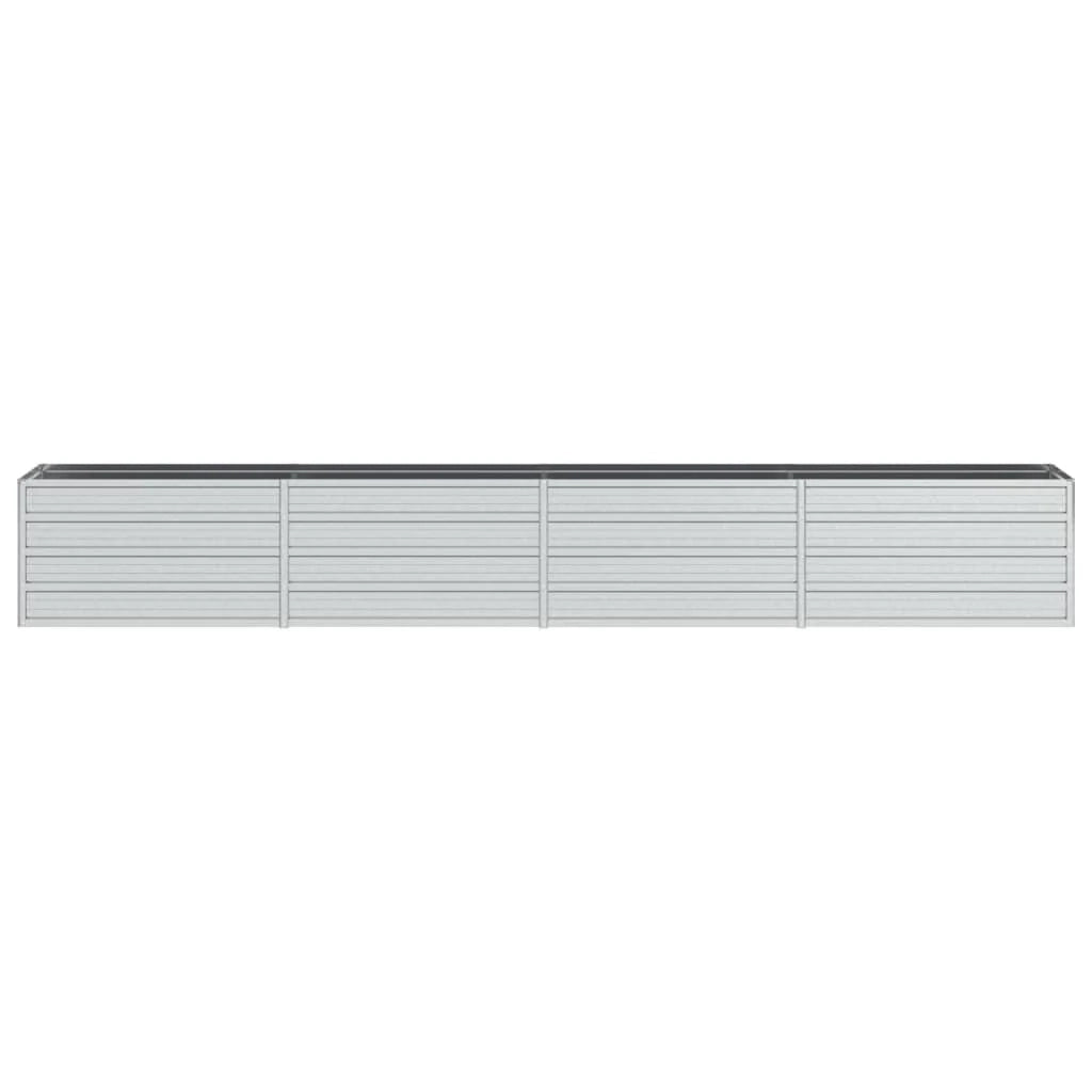 Fioriera rialzata per piante e fiori terrazza giardino 320 x 40 x 45 cm acciaio zincato argento 02_0039429