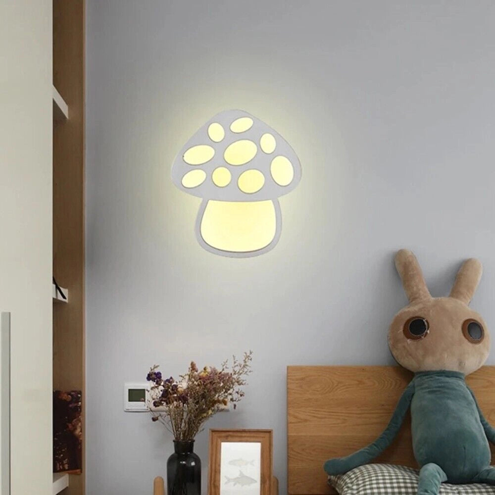 Applique a Led Lampada da muro per parete forma di Fungo cambia 3 luce bianca 9w