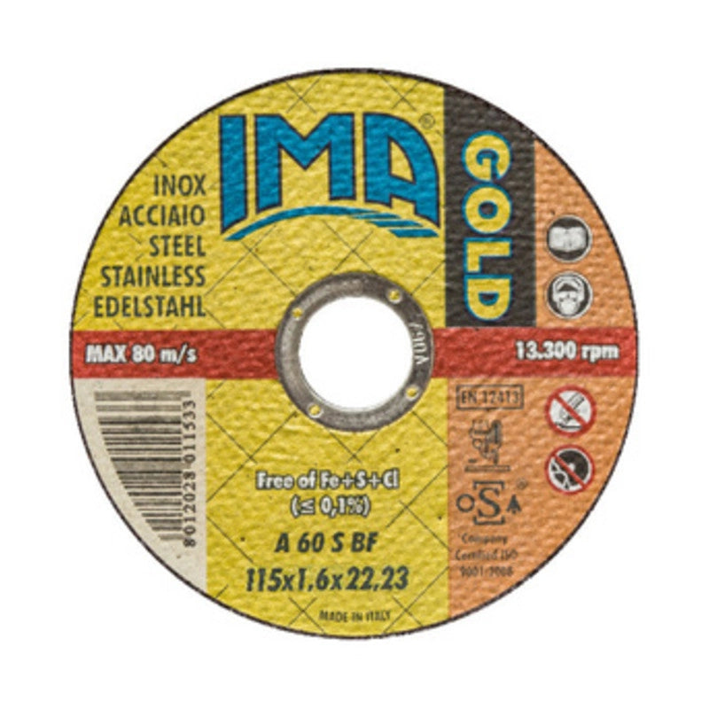 IMA DISCO P/INOX GOLD PIANO D 115X1,6 MM IMA 50 PZ