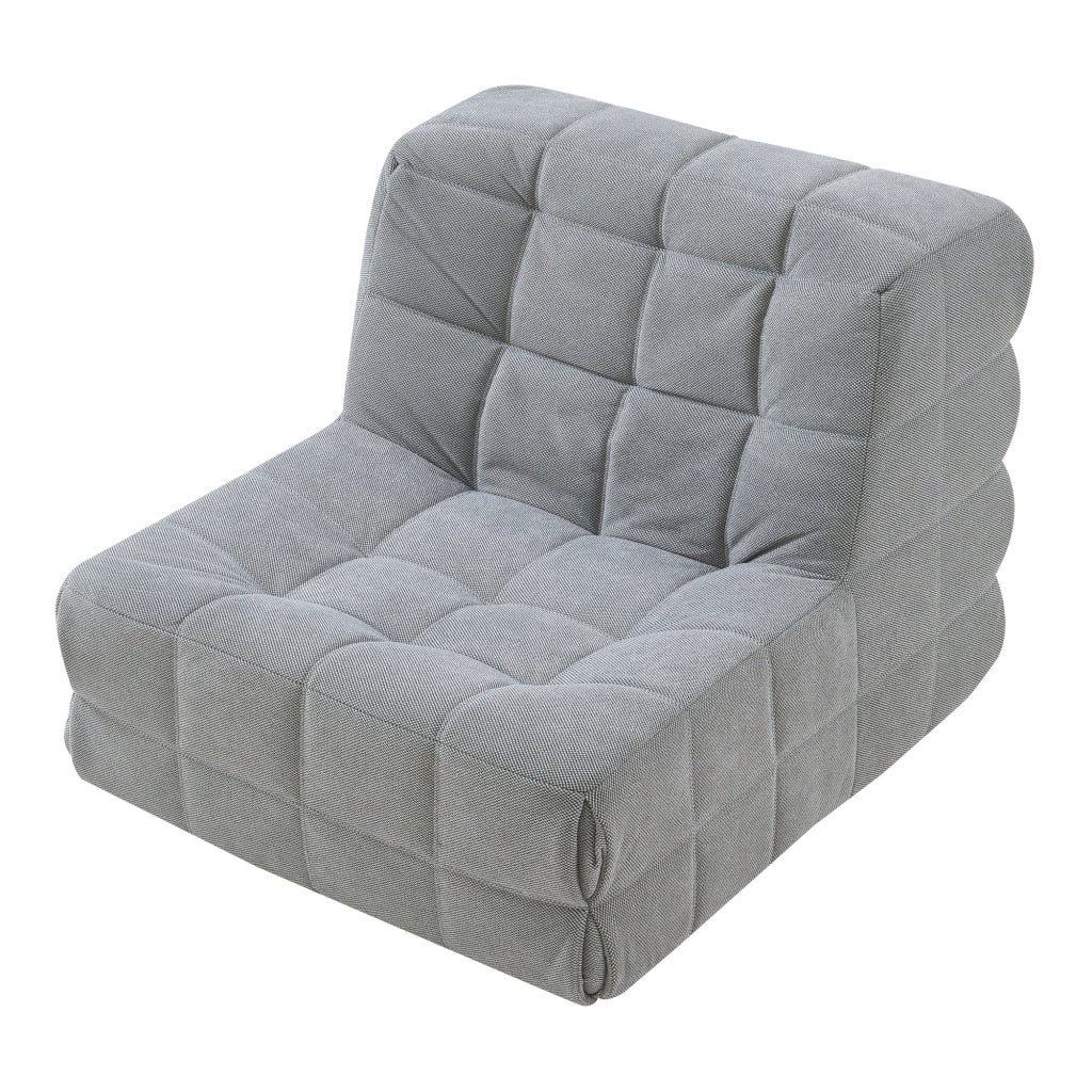 Poltrona Bassa Imbottita Koskyvn Senza Braccioli 75 x 90 x 100 cm - Grigio [en.casa]