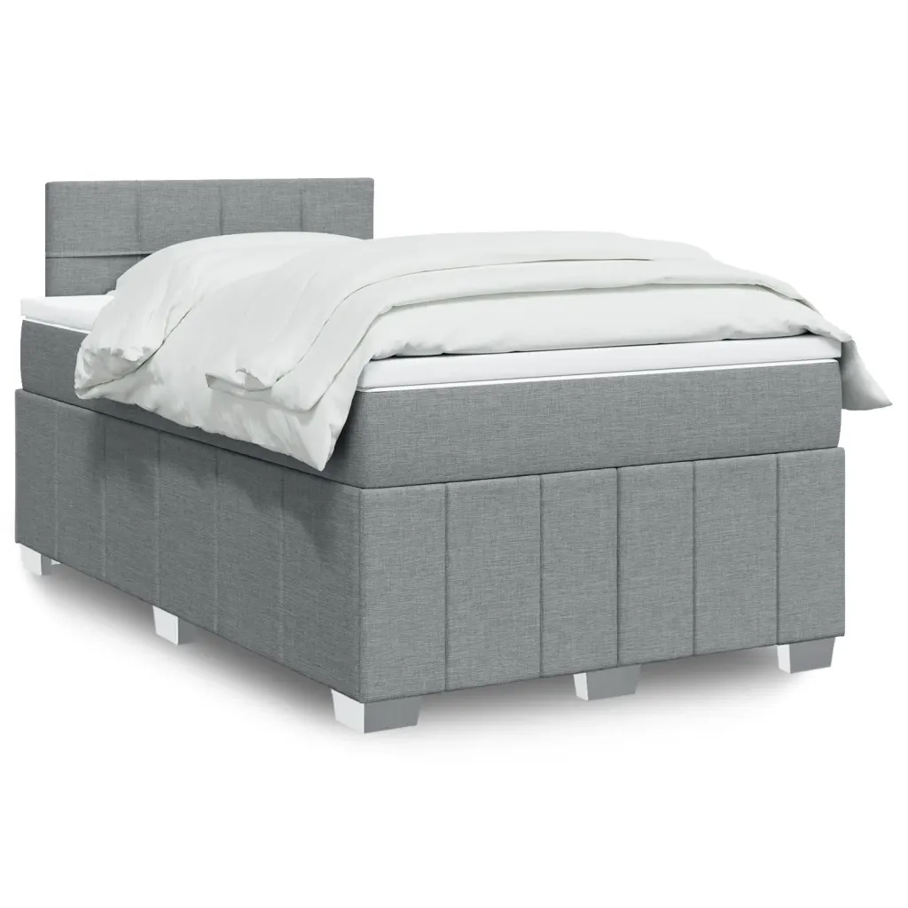 Giroletto a Molle con Materasso Grigio Chiaro 120x190cm Tessuto 3287007