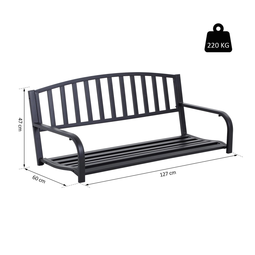 Easycomfort Dondolo Sospeso da Giardino con 2 Posti, Romantica Panchina in Metallo Nero per Esterni, 127 x 60 x 47cm