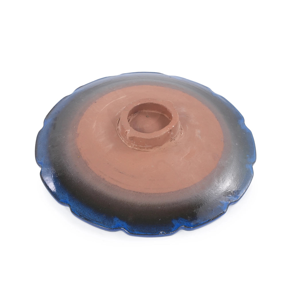 Bagno per Uccelli in Ceramica Blu Ø 43 cm H 45 cm, resistente al gelo