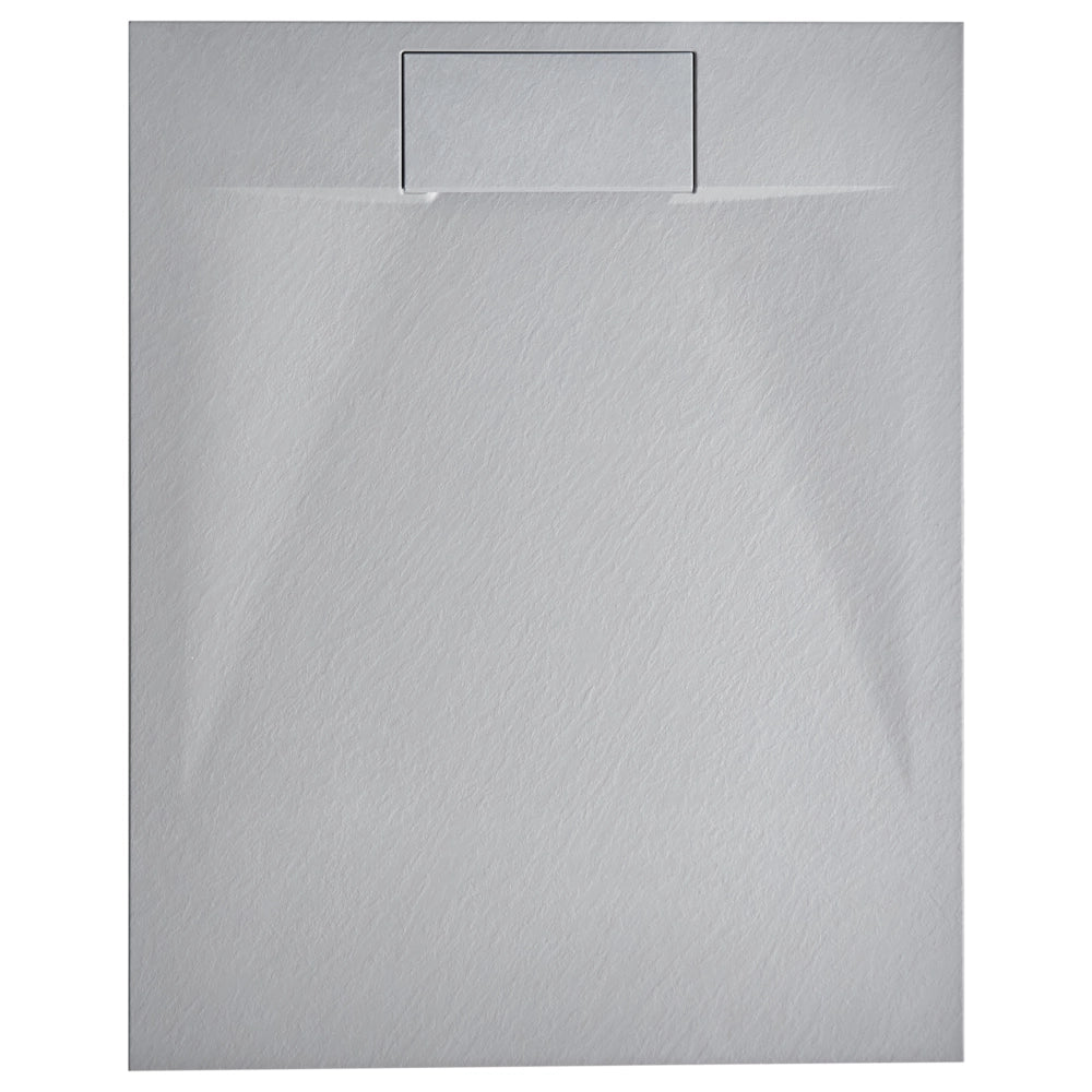 Piatto doccia con scarico grigio SMC 80 x 100 x 3 cm effetto pietra naturale minimalista