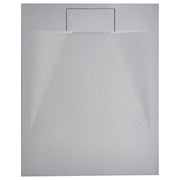 Piatto doccia con scarico grigio SMC 80 x 100 x 3 cm effetto pietra naturale minimalista