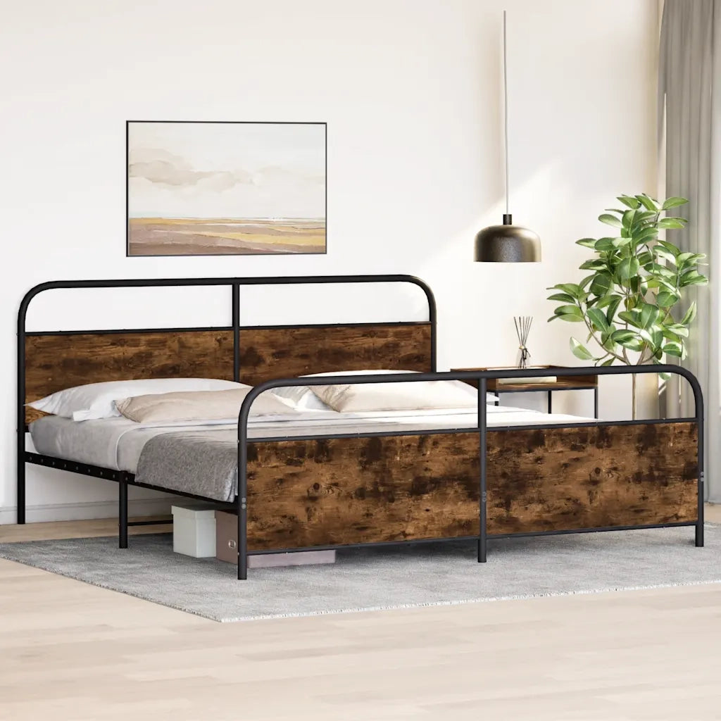 Giroletto senza Materaso in Metallo Rovere Fumo 193x203 cm 3318641