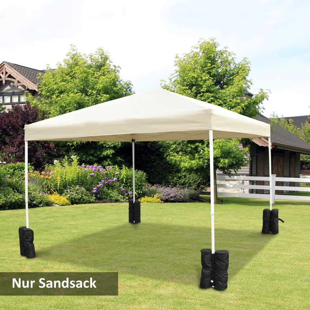 Set di Piedi per Gazebo Pieghevole ¨C zephmum ¨C 4 Pezzi Nero