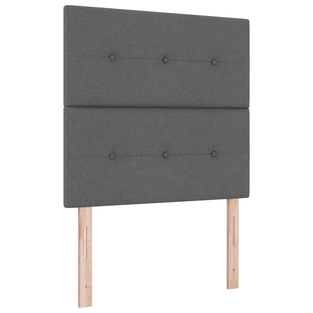 Letto a molle con materasso Grigio scuro 100 x 200 cm Tessuto 3339596