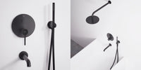 Set Da Vasca-doccia Da Incasso Rea Lungo Black + Box