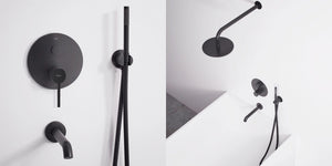 Set Da Vasca-doccia Da Incasso Rea Lungo Black + Box