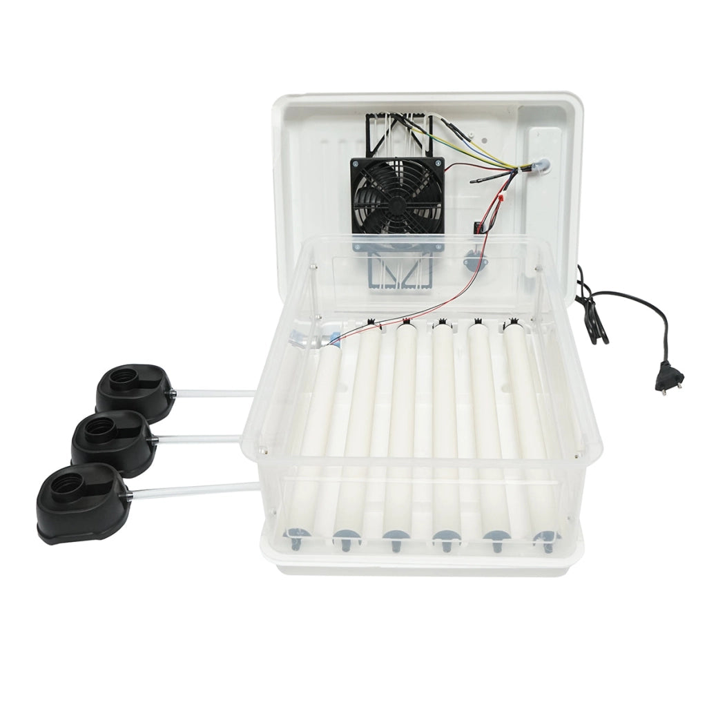 Incubatrice automatica 30 uova 50W, 12V-220V con rotazione automatica, controllo temperatura e umidità, display digitale