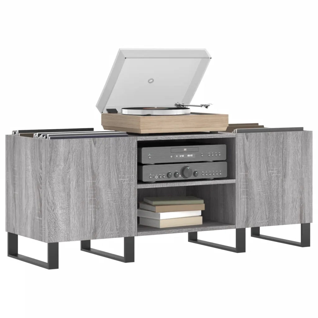 Mobile Porta Dischi Grigio Sonoma 121x38x48cm Legno Multistratocod mxl 128879