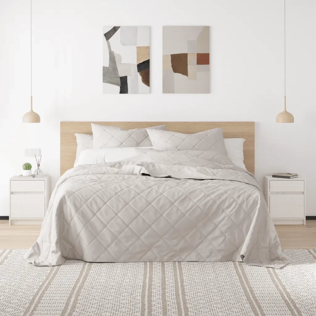 Comodini 2 pz-Set di 2 Tavolino da notte Bianchi 40x31x50 cm in Legno Massello di Pino