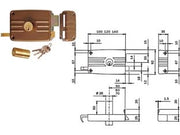 SERRATURA DA PORTONCINO CATENACCIO E SCROCCO DOPPIO CIL. FISSO 431/432- - mm.70 SX 3 mandate (432703E) - 2 pezzi ISEO