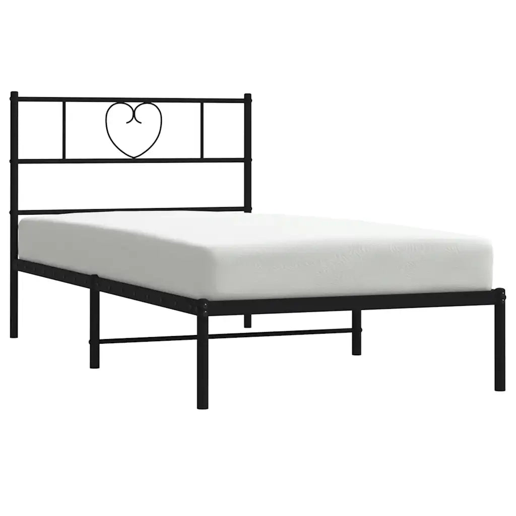 Giroletto con Testiera in Metallo Nero 100x190 cmcod mxl 78780