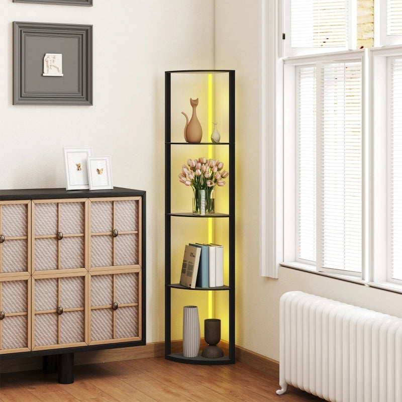 LAMPADA DA TERRA RGB CON RIPIANI 42x29,5x163 cm MDF Nera