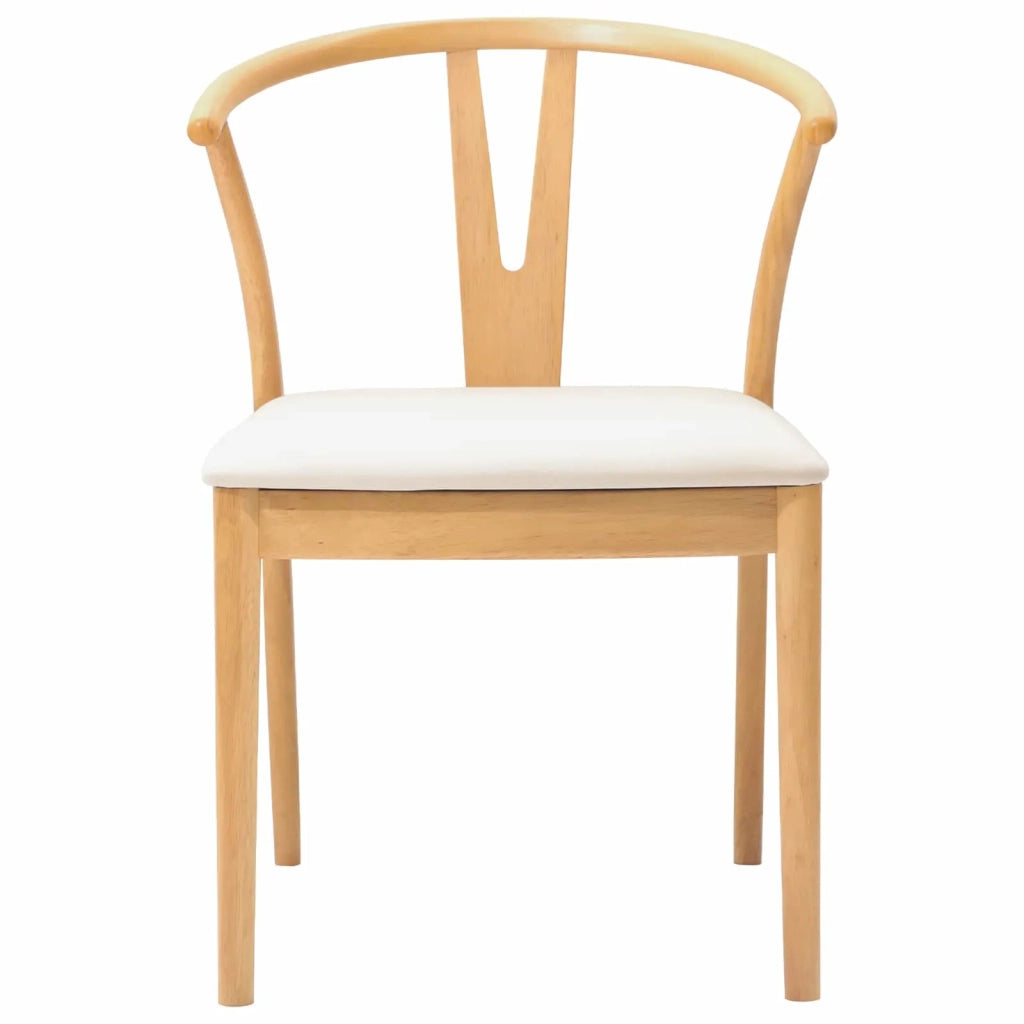 Sedia da pranzo 2 pcs Naturale e chiaro Legno di gomma solido