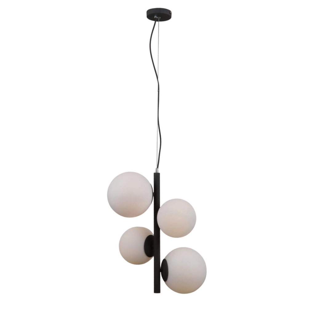 Italux Riga lampadario moderno nero satinato 4 luci