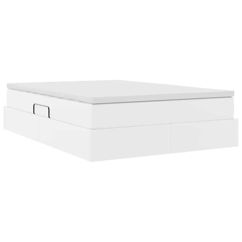 Letto con contenitore e materasso Bianco 140 x 190 cm