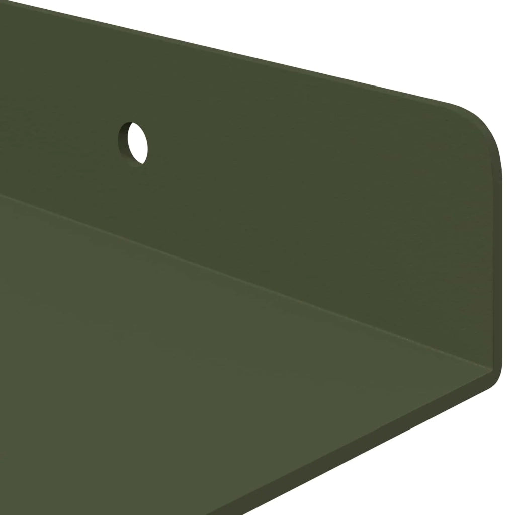 Mensola sospesa 4 pcs Verde oliva 30 x 18 x 2,5 cm Acciaio 8004005