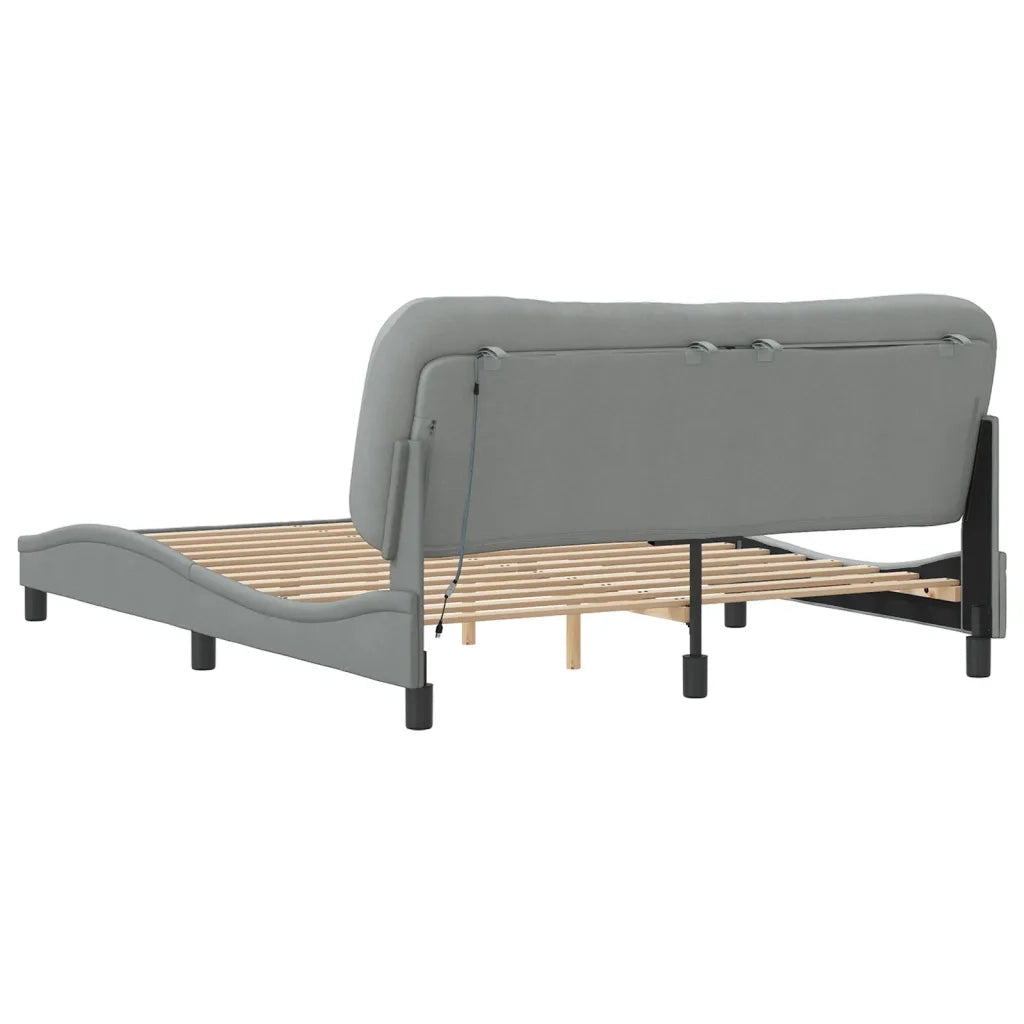 Giroletto con LED senza Materasso-Struttura Letto Hvar 160x200 cm Tessuto 673815