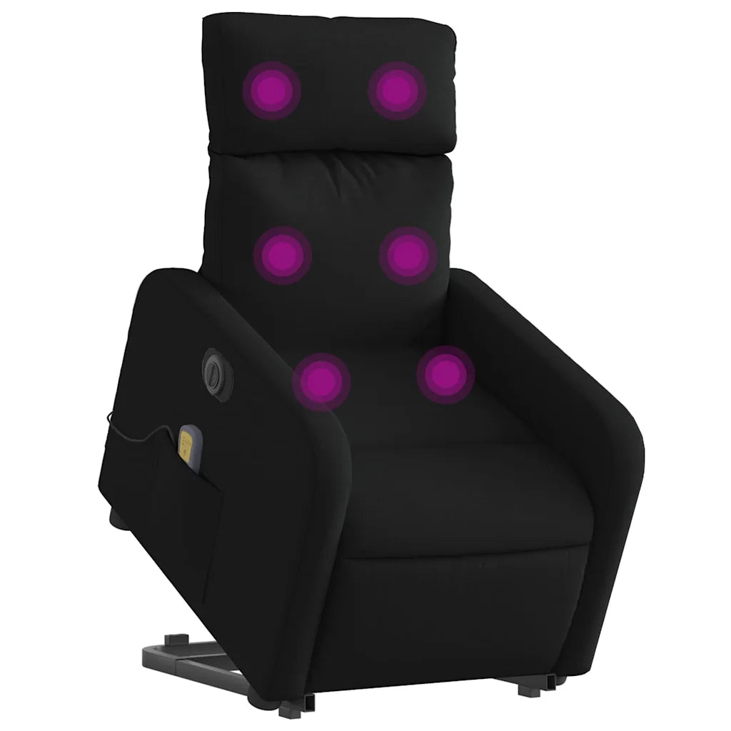 Poltrona Alzapersona Massaggiante Elettrica Nera in Tessuto 3206728
