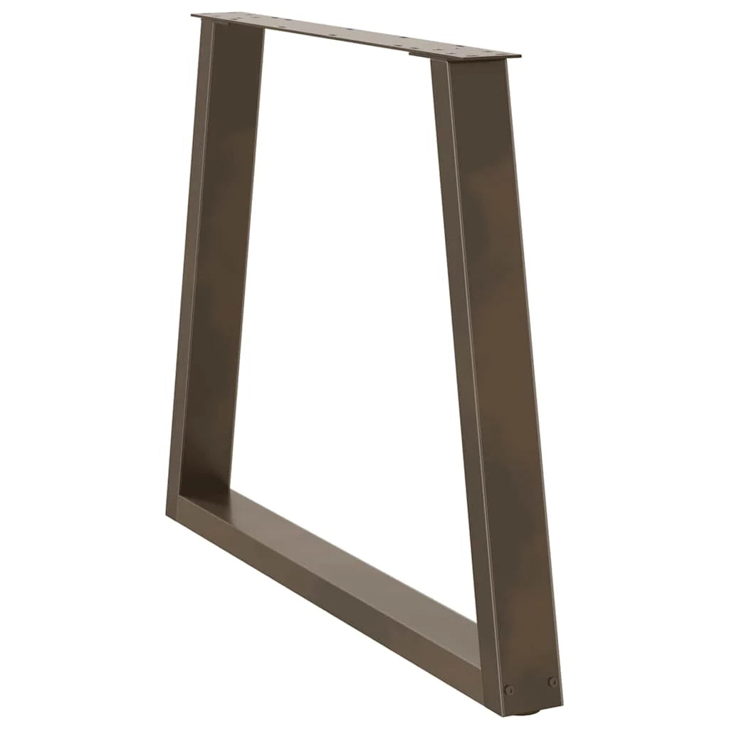 Set di 3 gambe regolabili per tavolo da pranzo a forma di V 80 x 73 cm design moderno acciaio naturale 02_0056879