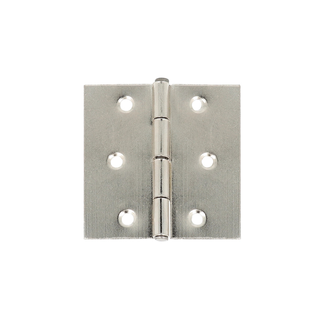 Cerniere quadre con spina fissa in ferro nichelato 40 x 40 mm. 2 pz.