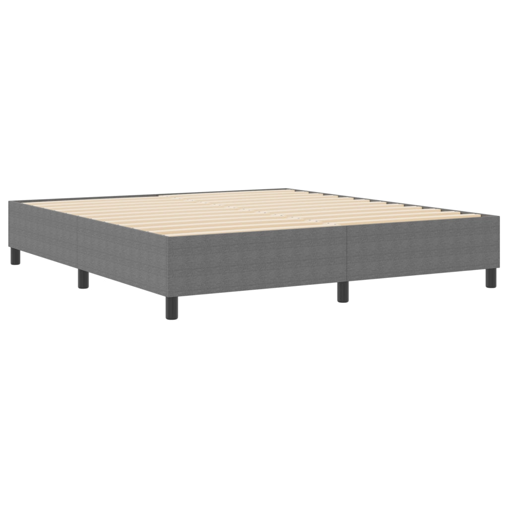 Letto Box Spring Grigio Chiaro Super King Tessuto Corduroy
