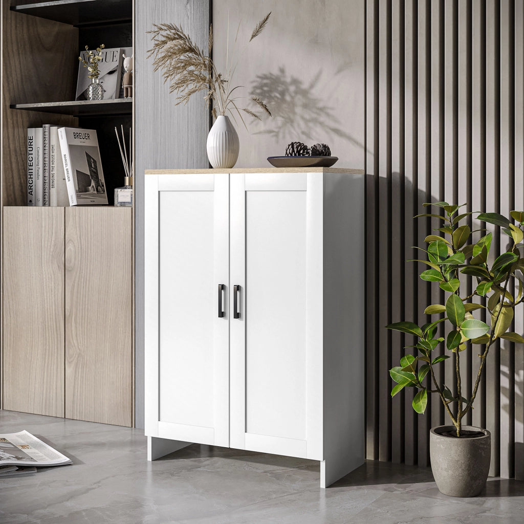 Armadio bianco con ante e ripiani regolabili ¨C Minimal ¨C 60x30x90 cm