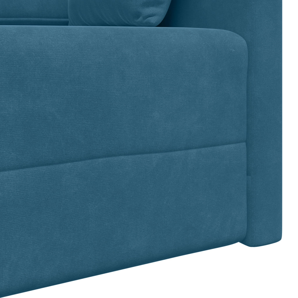 Divano Letto 2-in-1 Blu 213x144x60 cm Velluto