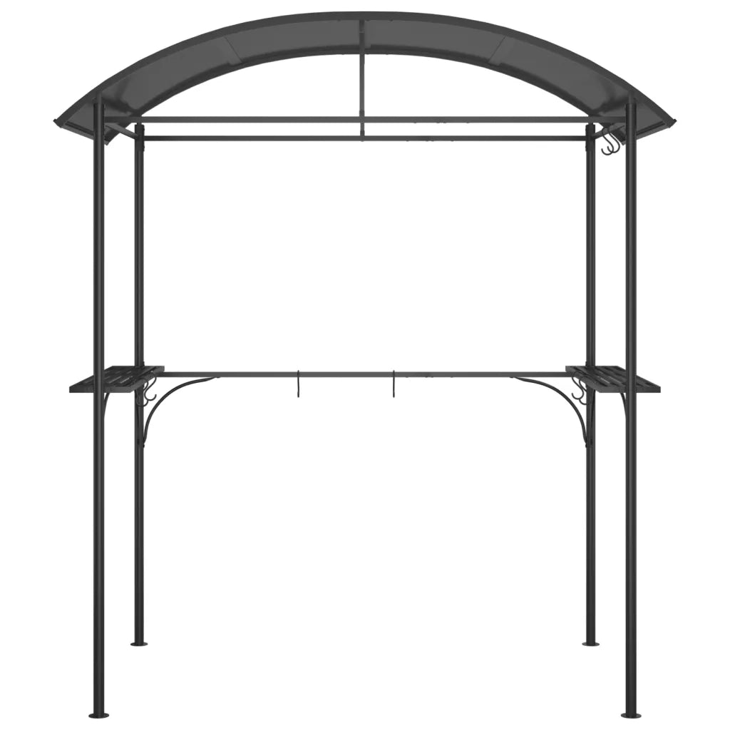 Gazebo Barbecue Ripiani Laterali Antracite 220x115x230 Acciaio 360138
