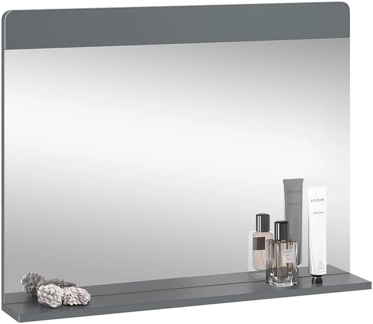Specchio da bagno Izan, Grigio, 80.1 x 62 cm, a parete, combinabile con altri mobili da bagno Izan