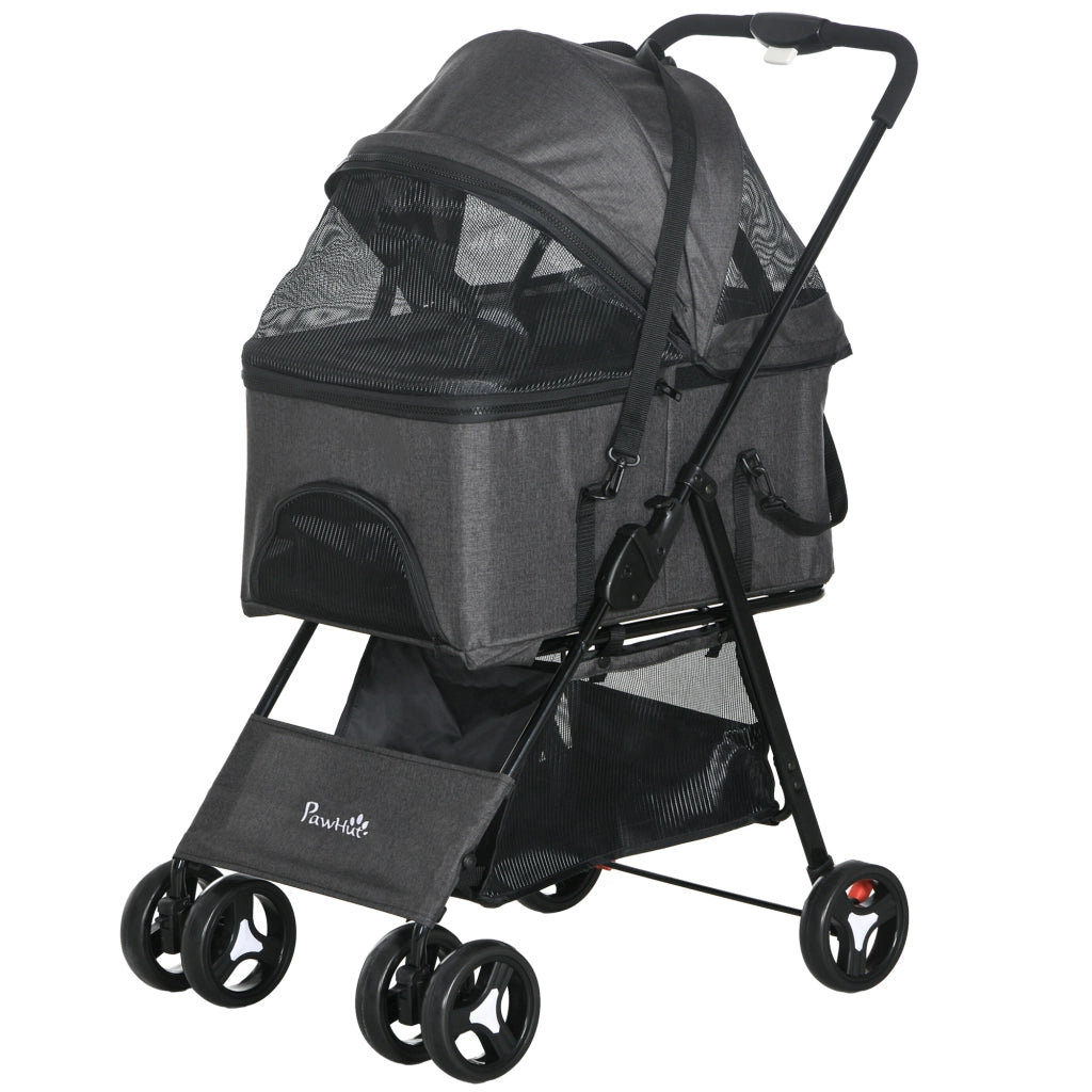 Trasportino Passeggino Cesta per Cani 3 in 1 ¨C zephmum ¨C Grigio