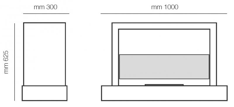 Camino a Bioetanolo da Pavimento 100x30x62,5 cm Karlsen Roma Nero