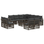 Set Divano da Giardino 12 pcs Grigio polyrattan