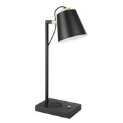 Lampada Da Tavolo Minimal Lacey-Qi Acciaio Nero Luce Led Integrato 5,5W