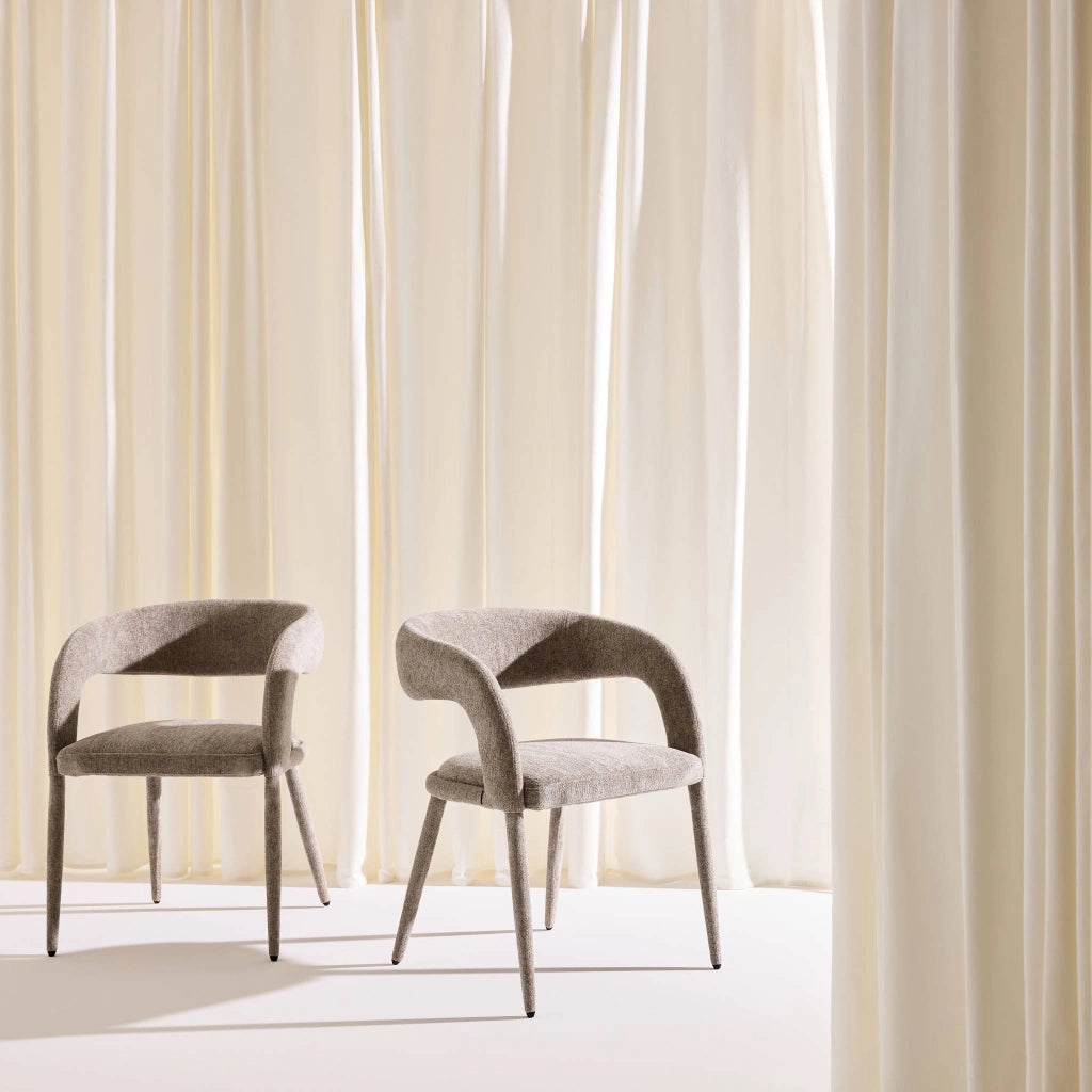 Set 2 poltrone contemporanee in tessuto, talpa