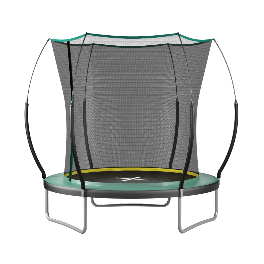TRAMPOLINO da 183 cm con rete di sicurezza, acciaio, verde